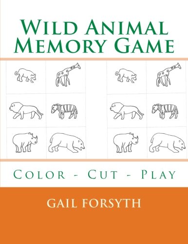 Wild Animal Memory Game: Color - Cut - Play