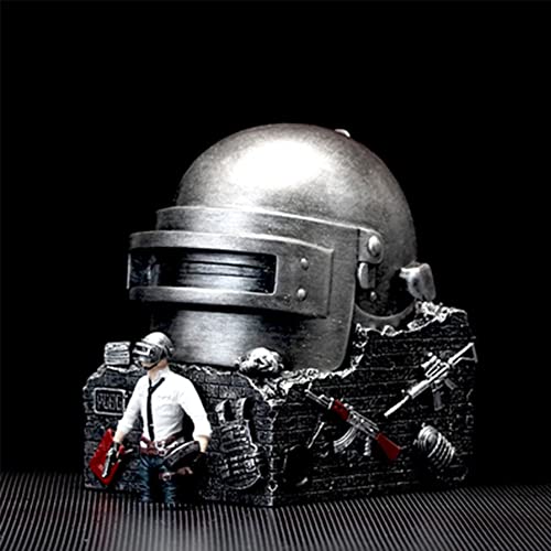 WINON Cenicero PUBG Key Ashtray Creative Helmet Metal Outdoor Desktop Ash Tray Mobile Game Resin Model Decoration Gift cenicero Coche