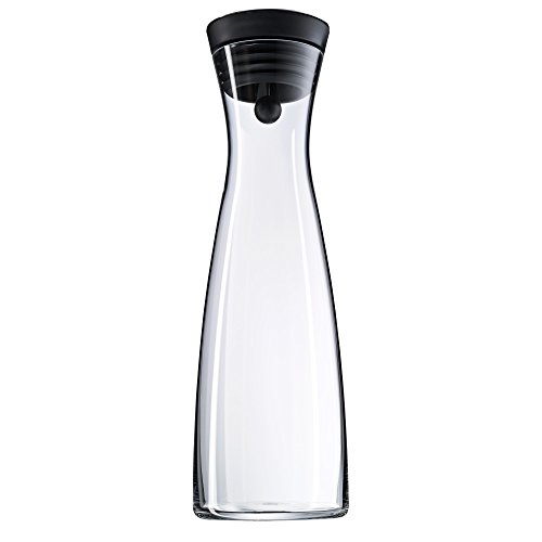 WMF Basic - Botella de agua de cristal, sistema Close Up, altura 32,7 cm, anchura 11,3 cm, 1,5 litros capacidad, sin accesorios, color negro