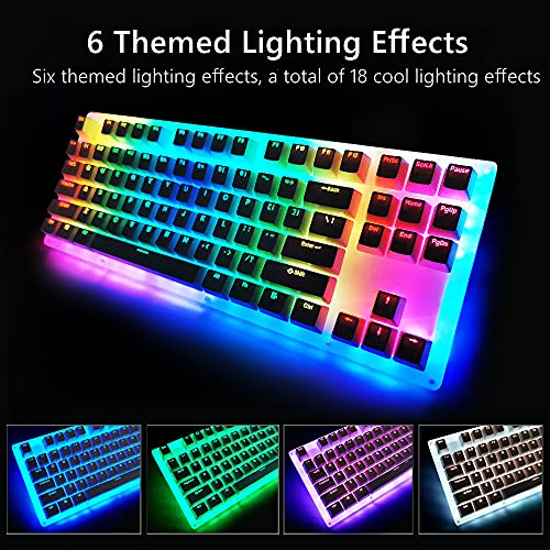 Womier K87 Mechanical Gaming Keyboard 60% Hot Swappable Keyboard Partitioned RGB Backlit Compact 87 Keys for PC PS4 Xbox One Mac (Red Switch,White)