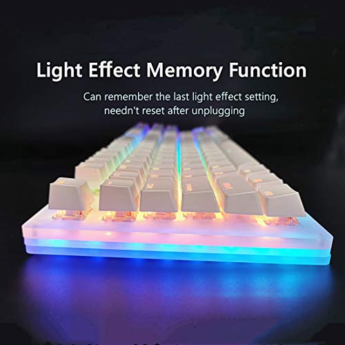 Womier K87 Mechanical Gaming Keyboard 60% Hot Swappable Keyboard Partitioned RGB Backlit Compact 87 Keys for PC PS4 Xbox One Mac (Red Switch,White)