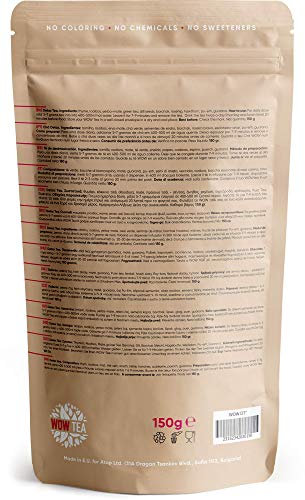 WOW TEA Detox - Programa de Purificación Corporal Profunda de 21 Días | Desintoxicación de Cuerpo Completo | Té de Desintoxicación de Hierbas con Yerba-Mate, Té Verde, Pu-erh | 150 gr, Made in EU