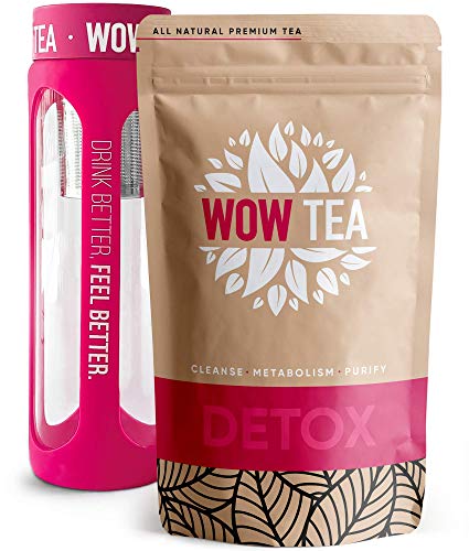 WOW TEA Kit Purificador: 21 Dias Detox Té | Té Adelgazante Para Bajar de Peso | Mezcla de Té de Hierbas Orgánicas de Desintoxicación, Control de Perdida de Peso | Botella de Infusor | 150g, Made in EU