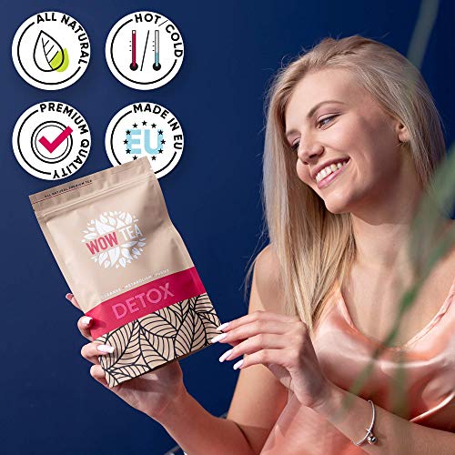 WOW TEA Kit Purificador: 21 Dias Detox Té | Té Adelgazante Para Bajar de Peso | Mezcla de Té de Hierbas Orgánicas de Desintoxicación, Control de Perdida de Peso | Botella de Infusor | 150g, Made in EU