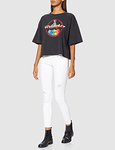 Wrangler Boxy tee Camiseta, Worn Black, L para Mujer