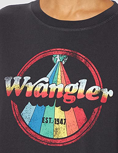 Wrangler Boxy tee Camiseta, Worn Black, L para Mujer