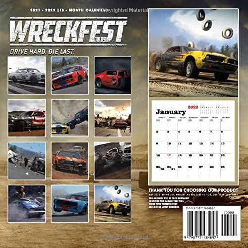 Wreckfest: OFFICIAL 2022 Calendar - Video Game calendar 2022 - Wreckfest -18 monthly 2022-2023 Calendar - Planner Gifts for boys girls kids and all ... games Kalendar Calendario Calendrier)