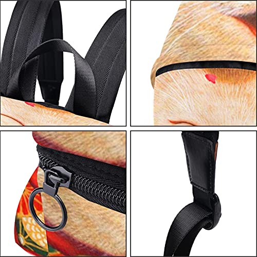 wuqiandian Mochilas para mujeres Hombres Bolsa de viaje Mochila Lindo gato de la fortuna Mochila Universitaria