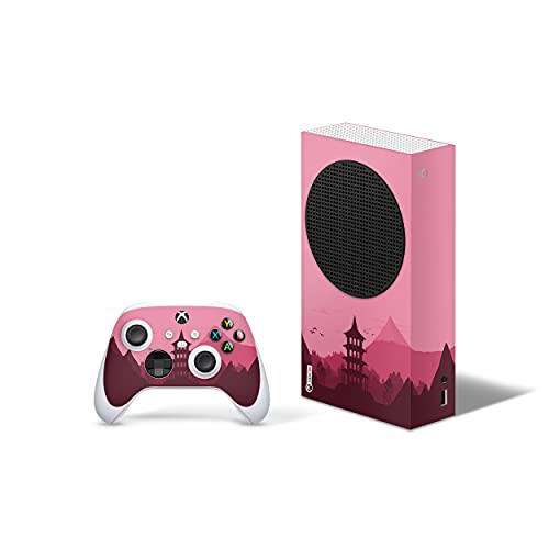 X1 Series S Skin by 46 North Design, 3M Technology Same Decal Quality for Cars, Templo Anime Japón Sakura Ver Rosa, Durable, 2 Controller Skins 1 Console Skin, Made in Canada