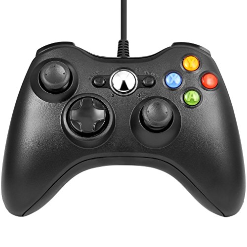 Xbox 360 Game Controller USB Wired Gamepad Game Joystick Joypad for Microsoft & Windows PC (Black)