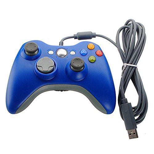 Xbox 360 Game Controller USB Wired Gamepad Game Joystick Joypad for Microsoft & Windows PC (Blue)