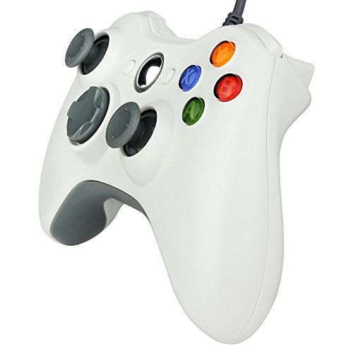 Xbox 360 Game Controller USB Wired Gamepad Game Joystick Joypad for Microsoft & Windows PC (White)