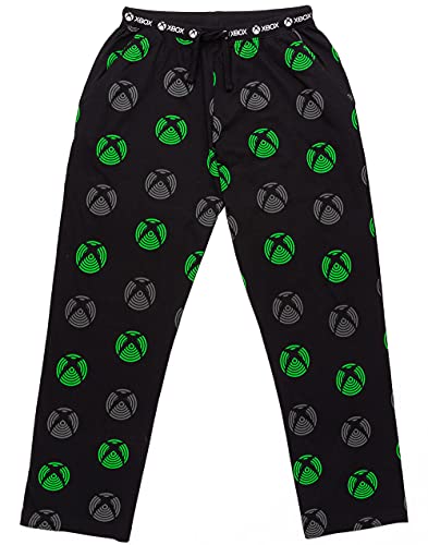 XBOX Lounge Pantalones Mens Black Game Console Pijamas Pajares Panteros