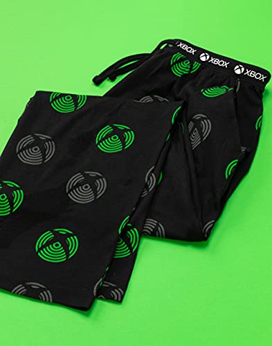 XBOX Lounge Pantalones Mens Black Game Console Pijamas Pajares Panteros