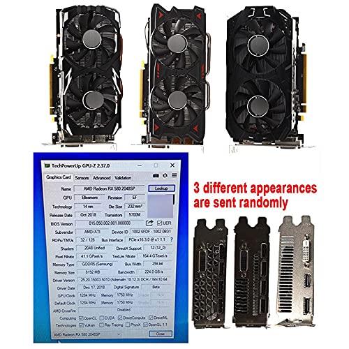 XCJ Tarjeta gráfica PerformanceFit for Tarjeta de Video SZMZ Radeon RX 580 8GB GDDR5 256Bit Rx580 Tarjeta gráfica 8GB para minería Non GTX 960 1050 1060 GPU