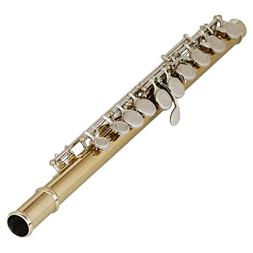 XI FA Flauta C De Orificio Cerrado, DivisióN E-Key De 16 Orificios, LatóN, Dorado