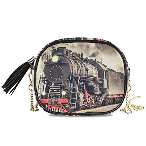 XiangHeFu Coin Case Card Holder Steam Train Engine Wallet Large Capacity Phone Bag Cute Purse