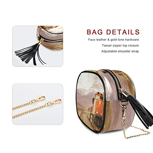 XiangHeFu Coin Case Purse Passport Phone Bag Large Capacity Wallet Card Holder Sunset Old Steam Train10