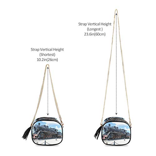 XiangHeFu Ladies Large Capacity Coin Case Card Holder Purse Wallet Old Steam Train Scenery Phone Bag