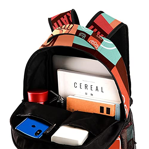 XiangHeFu Mochila escolar para niñas niño caminata al aire libre bolsa de viaje mochila gimnasio de fragmento de entrenamiento no renuncias Mochila estampada