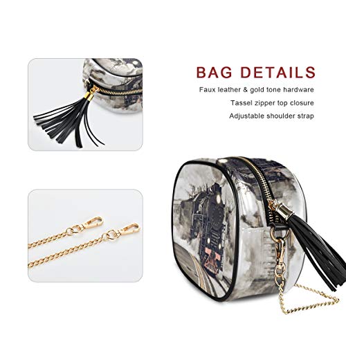 XiangHeFu Phone Bag Large Capacity Card Holder Wallet Purse Steam Engine Tracks Train Smoke Organizer Coin Case