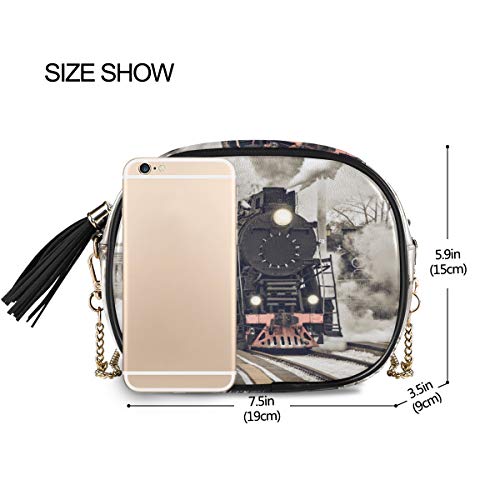 XiangHeFu Phone Bag Large Capacity Card Holder Wallet Purse Steam Engine Tracks Train Smoke Organizer Coin Case