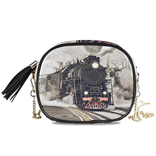 XiangHeFu Phone Bag Large Capacity Card Holder Wallet Purse Steam Engine Tracks Train Smoke Organizer Coin Case