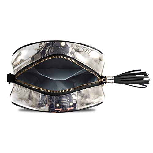 XiangHeFu Phone Bag Large Capacity Card Holder Wallet Purse Steam Engine Tracks Train Smoke Organizer Coin Case