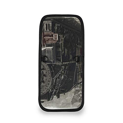 XiangHeFu Phone Bag Leather Classic Old Steam Train4 Card Holder Wallet Coin Case Purse Large Capacity