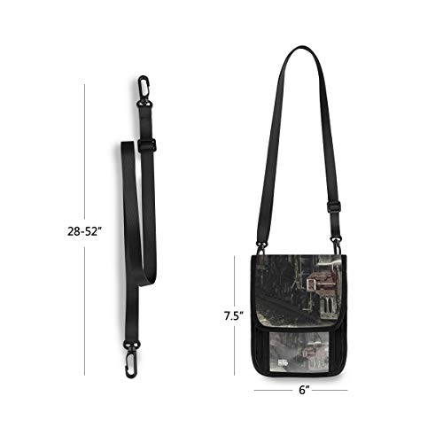 XiangHeFu Phone Bag Leather Classic Old Steam Train4 Card Holder Wallet Coin Case Purse Large Capacity