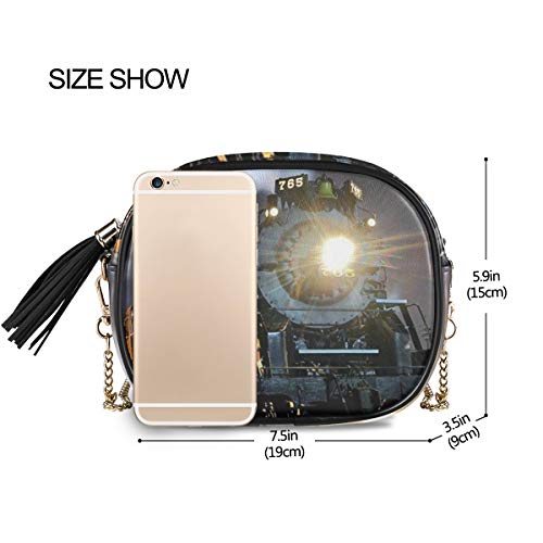 XiangHeFu Purse Phone Bag Card Holder Coin Case Wallet Steam Train Night Organizer Large Capacity