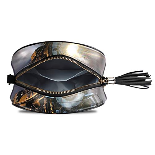 XiangHeFu Purse Phone Bag Card Holder Coin Case Wallet Steam Train Night Organizer Large Capacity