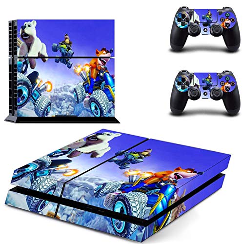 XIANYING Crash Team Racing Nitro Fueled Ctr Ps4 Skin Sticker Calcomanía para Consola y 2 Controladores Ps4 Skin Vinyl Stickers