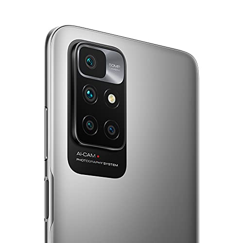 Xiaomi Redmi 10 - Smartphone 4+64 GB, 6,5" FHD+ 90 Hz DotDisplay, MediaTek Helio G88, 50MP cámara cuádruple con IA, 5000 mAh, Gris Carbón (Versión ES+ 2 años de garantía)