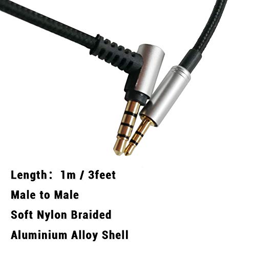 Xingsiyue Chat Cable para Playstation 4 PS4 / Xboxone Controller Turtle Beach Ear Force Gaming Headsets - 2.5mm to 3.5mm Talkback Cable Negro