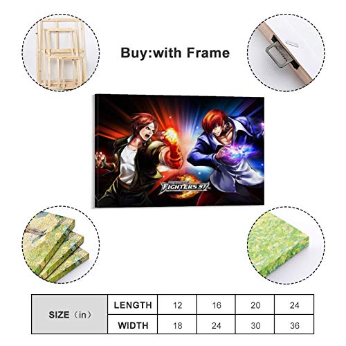 XIXILI 97 carteles de dibujos animados The King of Fighters The Game Anime Póster decorativo de pared, lienzo para sala de estar o dormitorio, 20 x 30 cm