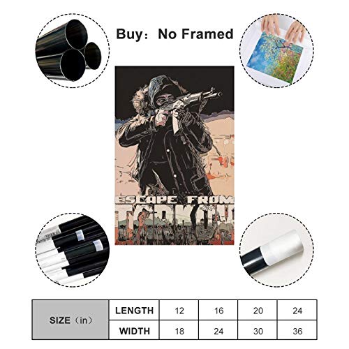 XIXILI Póster de Escape de Tarkov tiro, impresión de tiro, póster de The Fine Arts Posters en lienzo y arte para pared, impresión moderna de dormitorio familiar de 30 x 45 cm