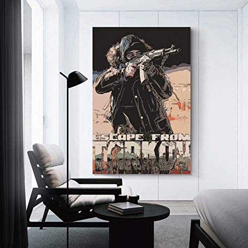 XIXILI Póster de Escape de Tarkov tiro, impresión de tiro, póster de The Fine Arts Posters en lienzo y arte para pared, impresión moderna de dormitorio familiar de 30 x 45 cm