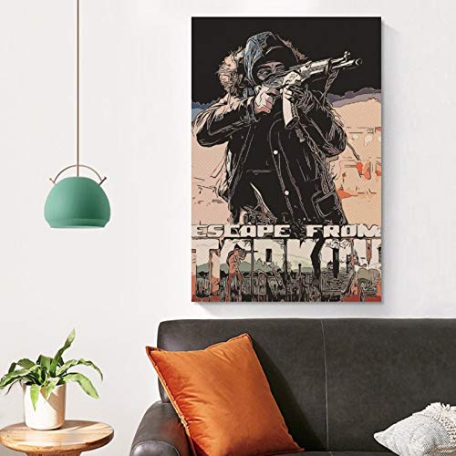 XIXILI Póster de Escape de Tarkov tiro, impresión de tiro, póster de The Fine Arts Posters en lienzo y arte para pared, impresión moderna de dormitorio familiar de 30 x 45 cm