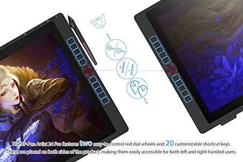 XP-PEN Tableta Gráfica Artist 24 Pro | Tableta Digitalizadora con Pantalla 2K HD de 23.8 pulgadas | Pantalla Gráfica para Dibujar | Viene con Software Gratuito | Compatible con Mac OS Windows 10/8/7