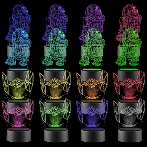 Xpassion 3D Lámpara de Escritorio, Game Player Gift Luz Nocturna 16 Multicolores Cambiar Lamp con Control Remoto, Decoración de Dormitorio, para Niños, Navidad, Halloween, Cumpleaños