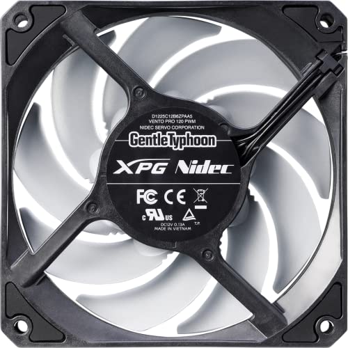 XPG Vento Pro - Ventilador de refrigeración para PC (120 mm, alto rendimiento, doble cojinete, bajo ruido, larga duración, solo (VENTOPRO120PWM-BKCWW)