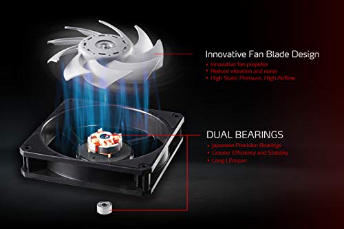 XPG Vento Pro - Ventilador de refrigeración para PC (120 mm, alto rendimiento, doble cojinete, bajo ruido, larga duración, solo (VENTOPRO120PWM-BKCWW)