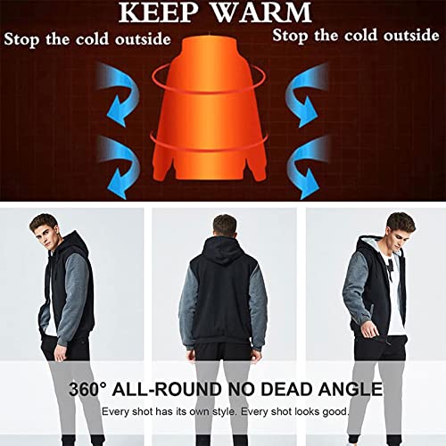 XPRINT Sudadera con capucha para hombre para DEAD BY DAY-LIGH Estampado Casual Invierno Costura Cremallera Chaqueta cálida de manga larga con capucha Suéter(Color:A,Size:M)