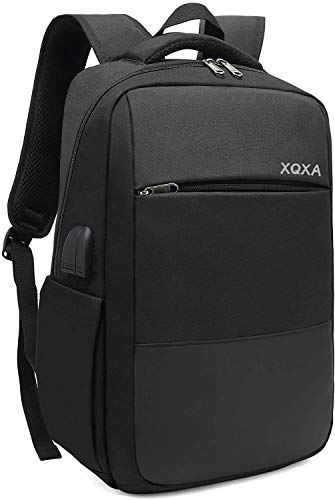XQXA Mochila para Ordenador portátil con Puerto de Carga USB y Puerto para Auriculares,Mochila Hombre para Estudiantes de Colegio y Universidad, Compatible con portátil de 15,6 Pulgadas