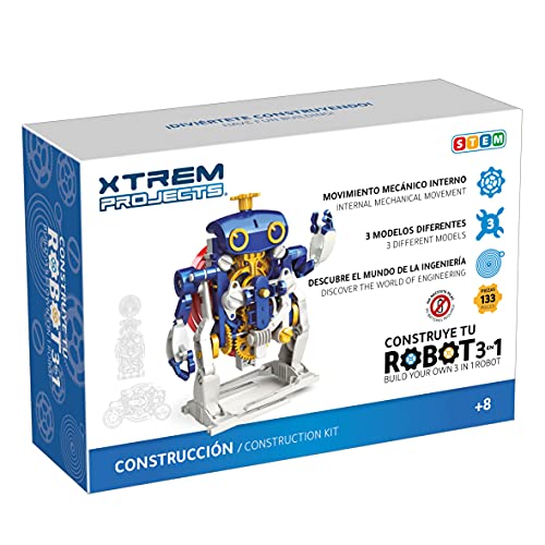 Xtrem Bots - Robot para Montar 3 En 1, Kit Robotica para Niños 8 Años O Más, Robots Juguetes Educativos, Robótica Educativa, Juguete Educativo, Stem