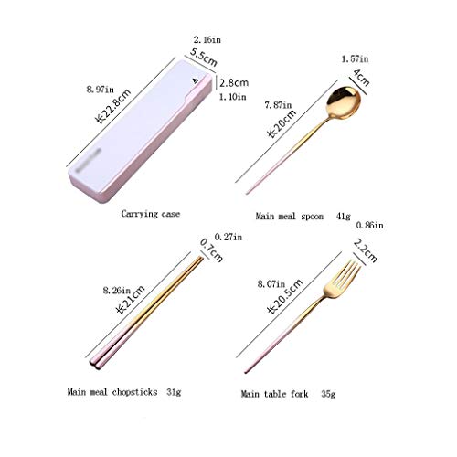 xuejuanshop Conjuntos de vajillas Palillos 304stainless Cubiertos de Acero Cubiertos/Tenedor/Cuchara, Pulido Espejo, cubertería portátil Vajilla de Porcelana (Color : D)
