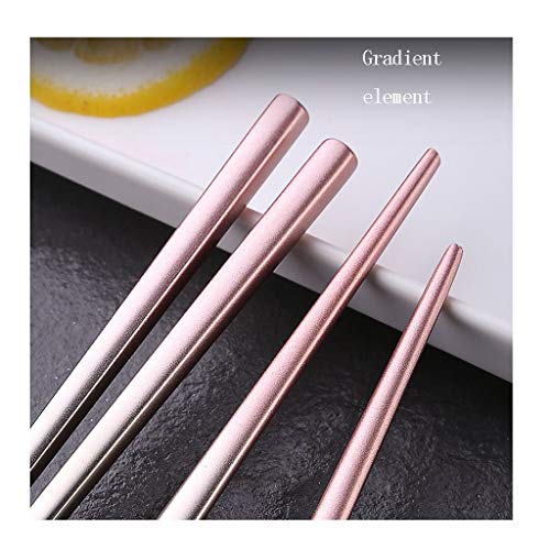 xuejuanshop Conjuntos de vajillas Palillos 304stainless Cubiertos de Acero Cubiertos/Tenedor/Cuchara, Pulido Espejo, cubertería portátil Vajilla de Porcelana (Color : D)