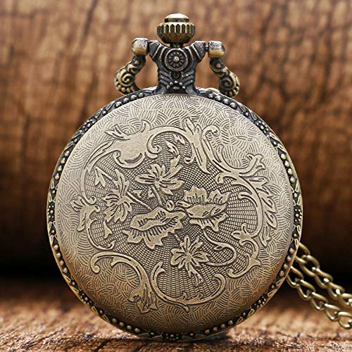 XVCHQIN Steam Punk Vintage Hammer and Sickle Reloj de Bolsillo Diseñador Rusia Emblema Cuarzo Bronce Regalos, Bronce