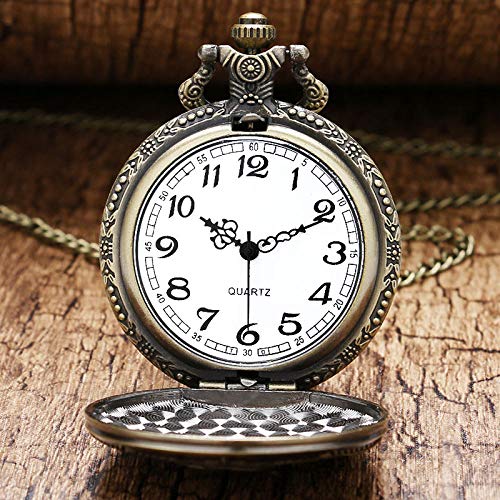 XVCHQIN Steam Punk Vintage Hammer and Sickle Reloj de Bolsillo Diseñador Rusia Emblema Cuarzo Bronce Regalos, Bronce